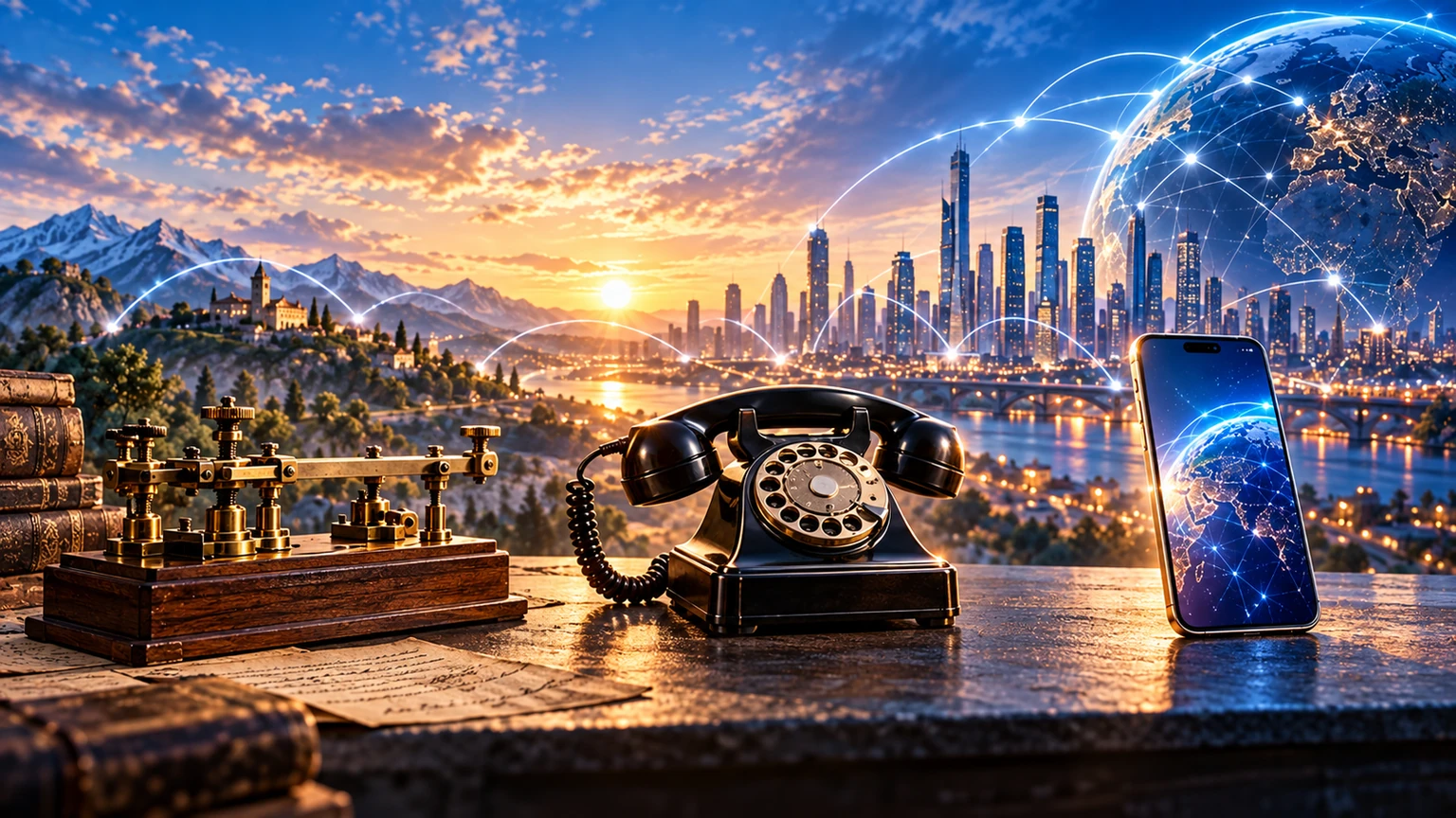 Illustration : Du télégraphe au smartphone